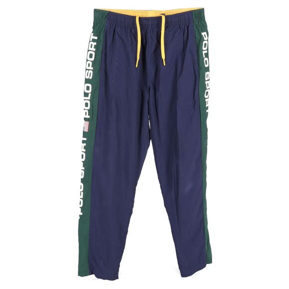 Polo Ralph Lauren Sport Logo Print Track Pants in navy Blue Nylon - Picture 1 of 3